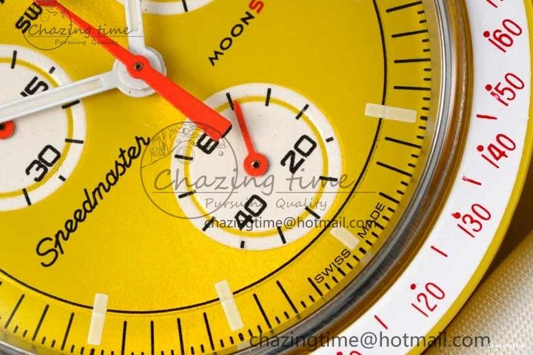 1223 Speedmaster Misson To The Sun 1:1 Best Edition Yellow Dial On Nylon Strap Quartz FlexibleFit 7855